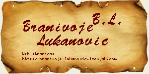Branivoje Lukanović vizit kartica